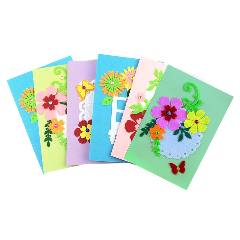 

6pcs Children DIY Greeting Cards Kit Children Cards Hand Made Materials