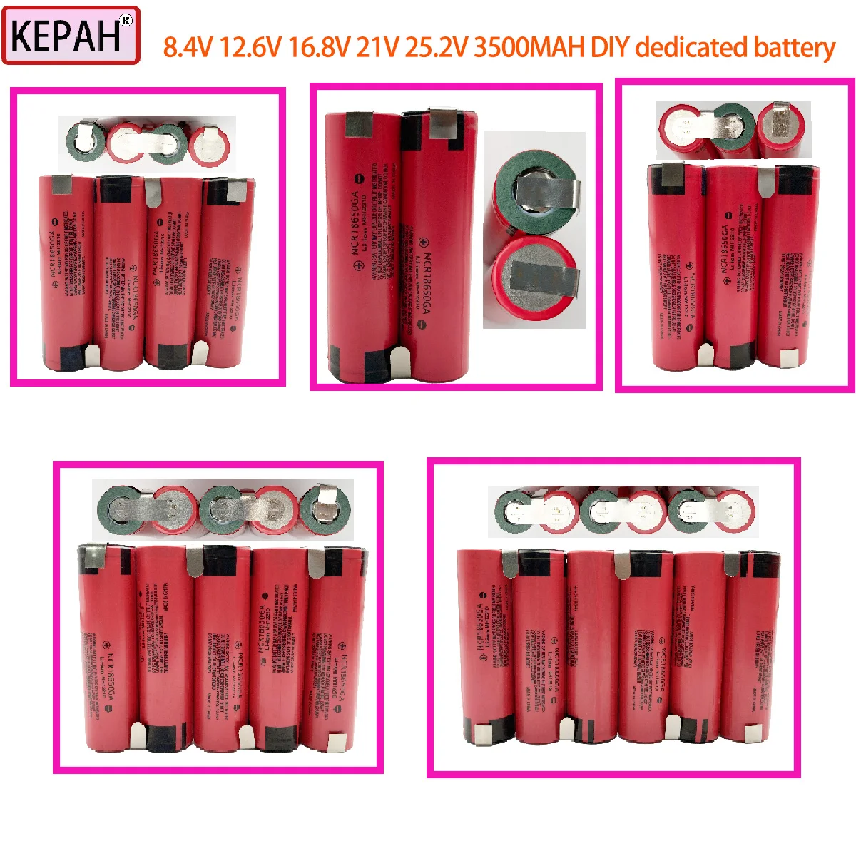 

2S1P 3S1P 4S1P 5S1P 6S1P 18650 3500 mAh 8.4 V 12.6 V 16.8 V 21 V 25.2 V rechargeable lithium battery DIY Small appliance battery