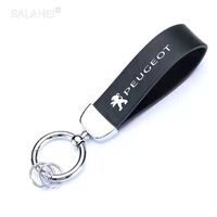 hot selling leather car keychain car keyring for peugeot 107 108 206 207 301 308 307 407 408 2008 3008 4008 5008 car accessories