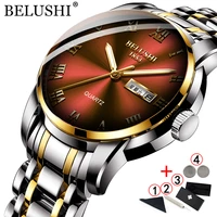 2022 new business full steel mens watches top brand luxury colorful male watch waterproof quartz gold men watchs montre homme