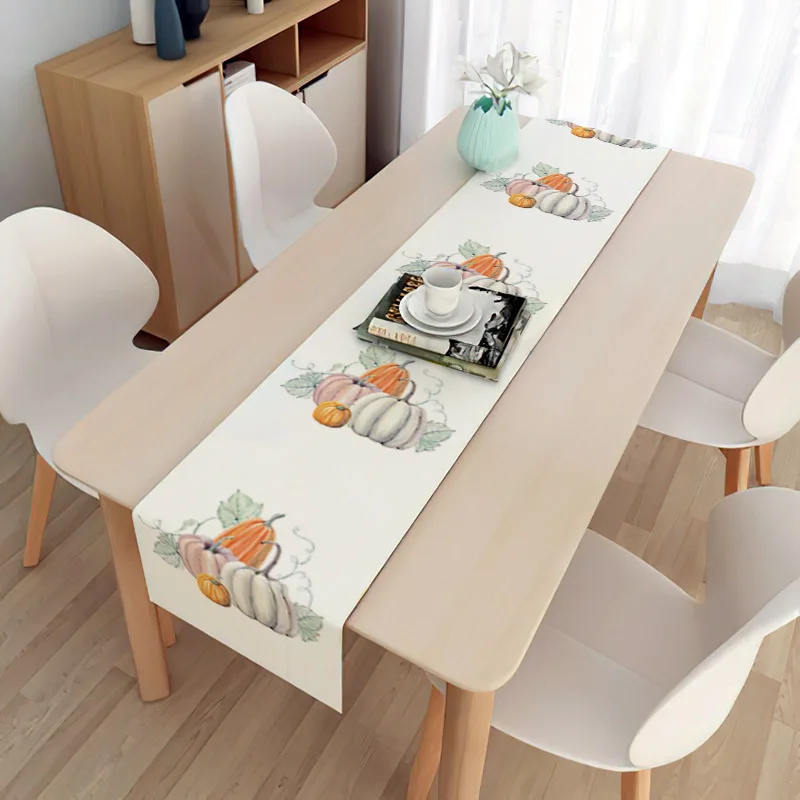 

Easter Style Table Runner Party Decorative Table Flag Egg Rabbit Printed Linen Frosted Tablecloth