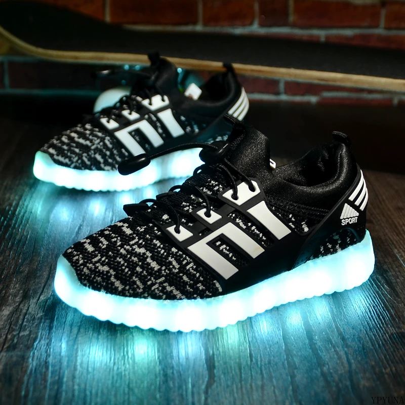 2022Fashion Kids USB Luminous Sneakers Glowing Children Lights Up Casual Shoes with Led Slippers Girls Illuminated Footwear Boys