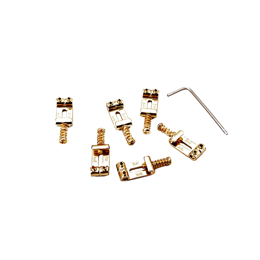 

Набор из 6 седлов для электрогитары, струнный инструмент, портативные стальные сиденья, гаечные ключи, аксессуары для ремонта