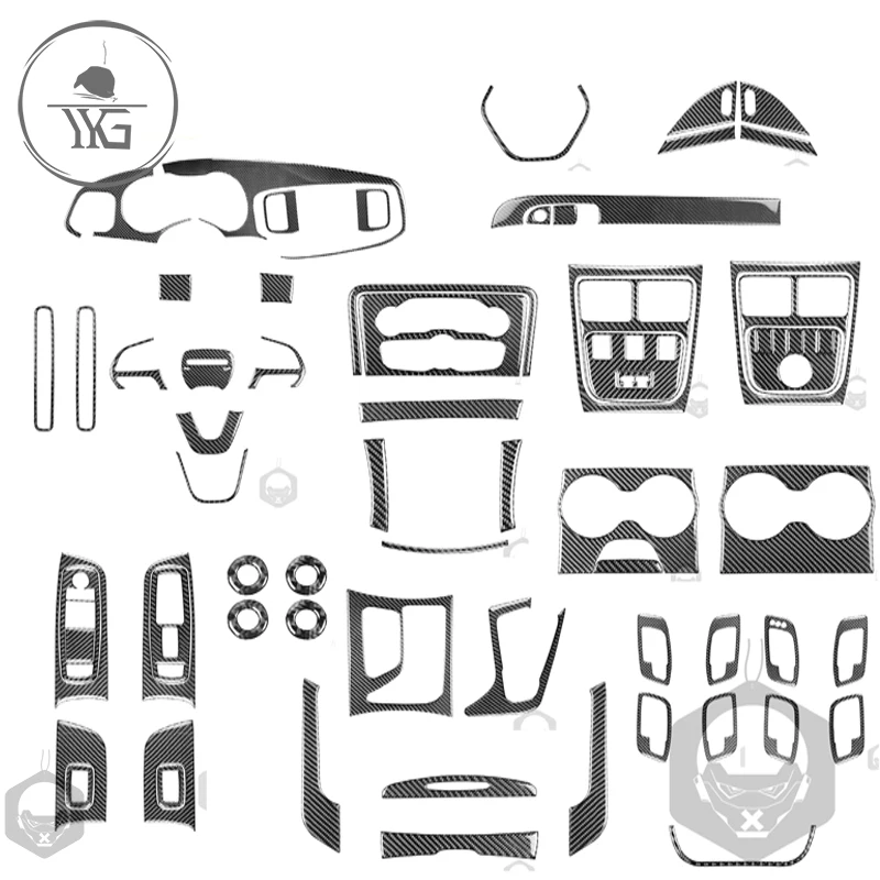 

Real Carbon Fiber Accessories For Dodge Charger 2015+ Car Interior Cover Sticker Dashboard Center Console Full Parts Avilable