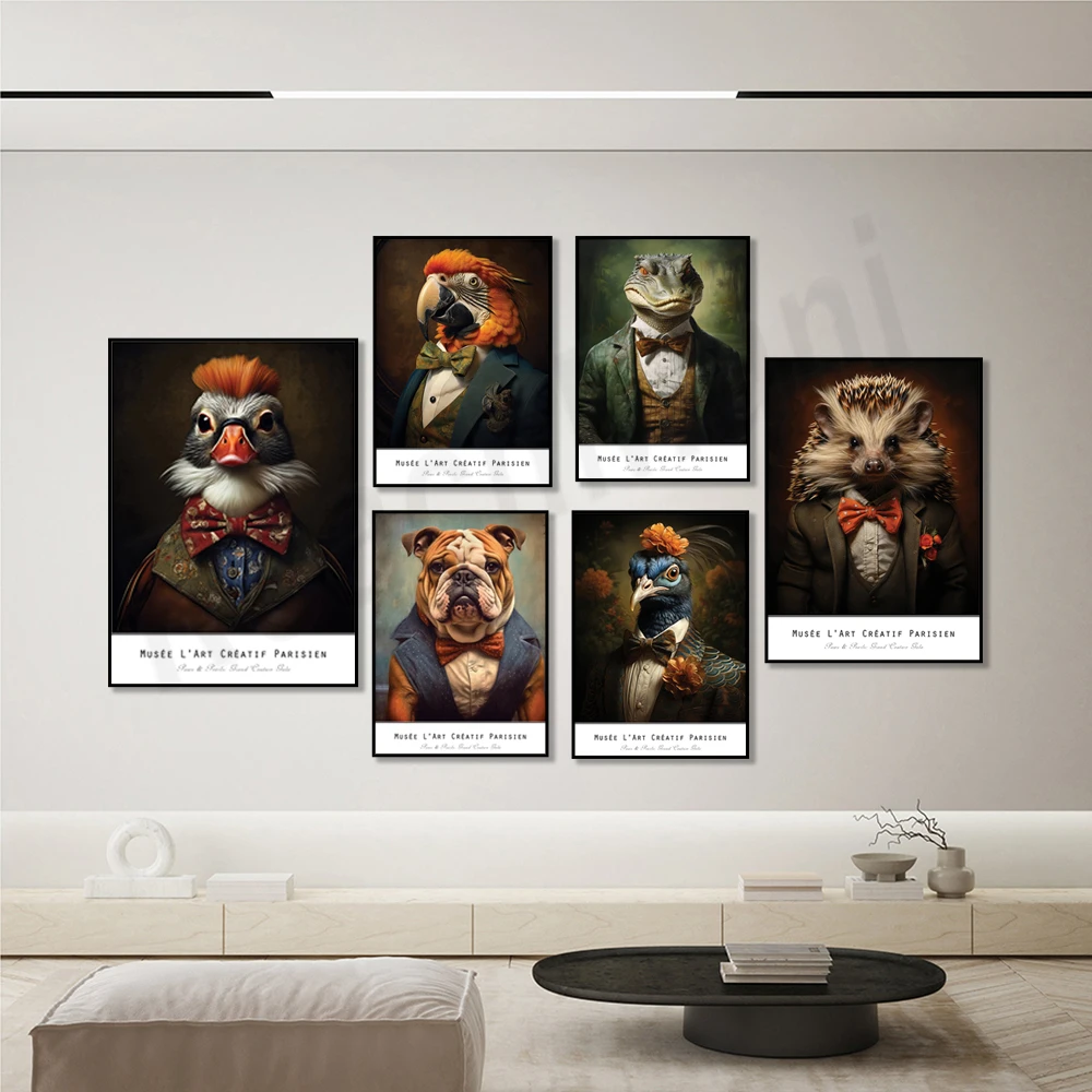 Панда попугай Китайская Утка Снежная сова павлин ежик собака Зебра постер с