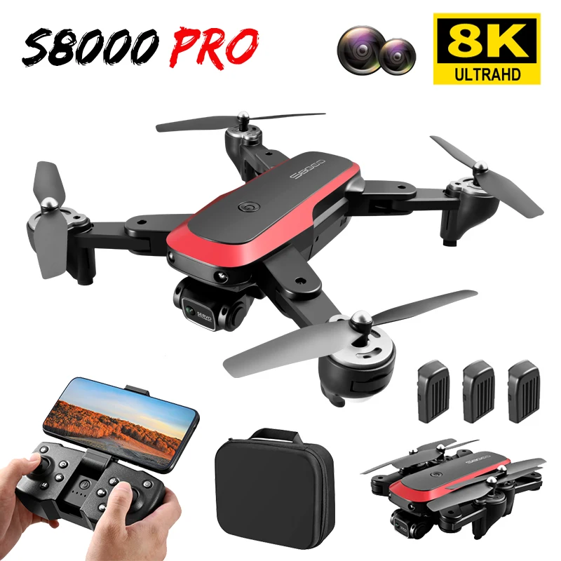 

New Drone 8K ESC Dual Camera Optical Flow Positioning Professional Aerial Photography Folding Gimbal Flight RC Quadcopter Toys