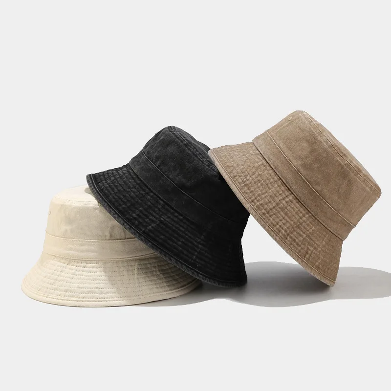 

LDSLYJR 2022 Cotton Solid Color Bucket Hat Fisherman Hat Outdoor Travel Sun Cap For Men And Women 192