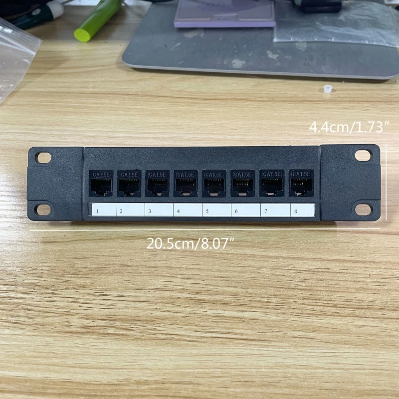 8-Port CAT5e Shielded Patch Panel RJ45 10G Ready Plastic Housing Color-Coded Labeling for T568A and T568B Wiring,Black images - 6