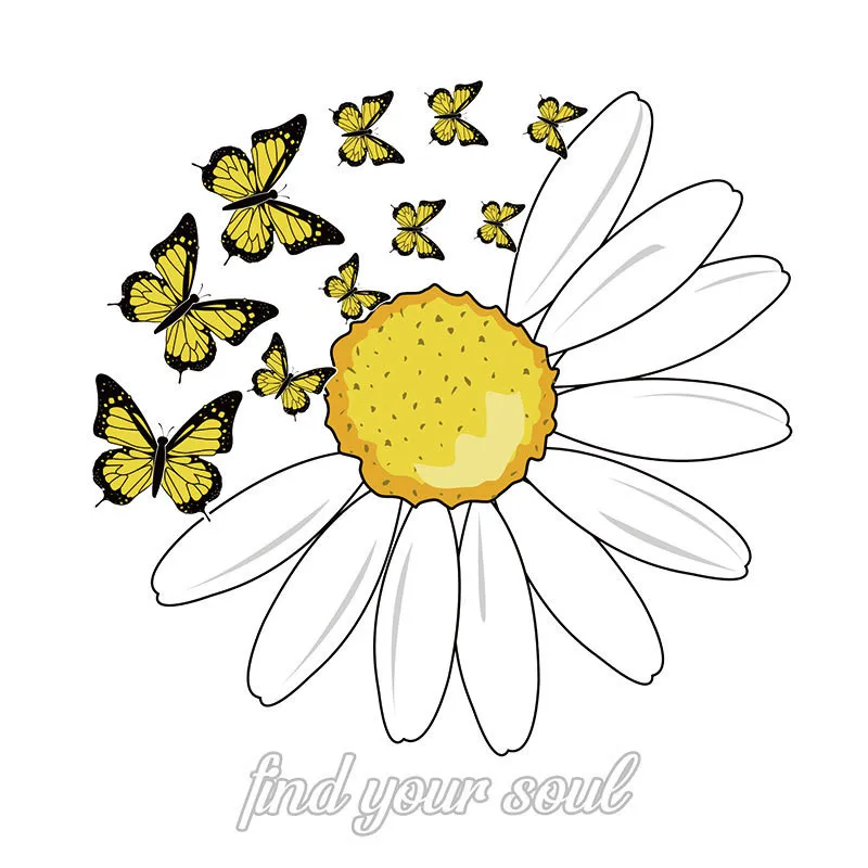 

New Small Daisy Butterfly Iron On Patches Print Clothes Hoodies T-shirt Diy Heat Press Appliques Clothes Stickers Heat Transfers