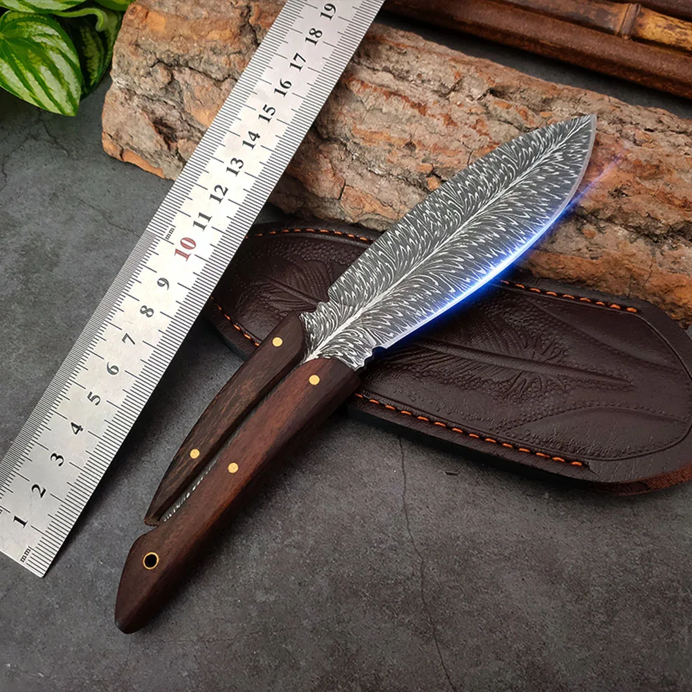 

High-carbon Clad Steel Kitchen Knive Cleaver Outdoor Barbecue Meat Cleaver Butcher Knife High Hardness Sharp Self-defense Knife