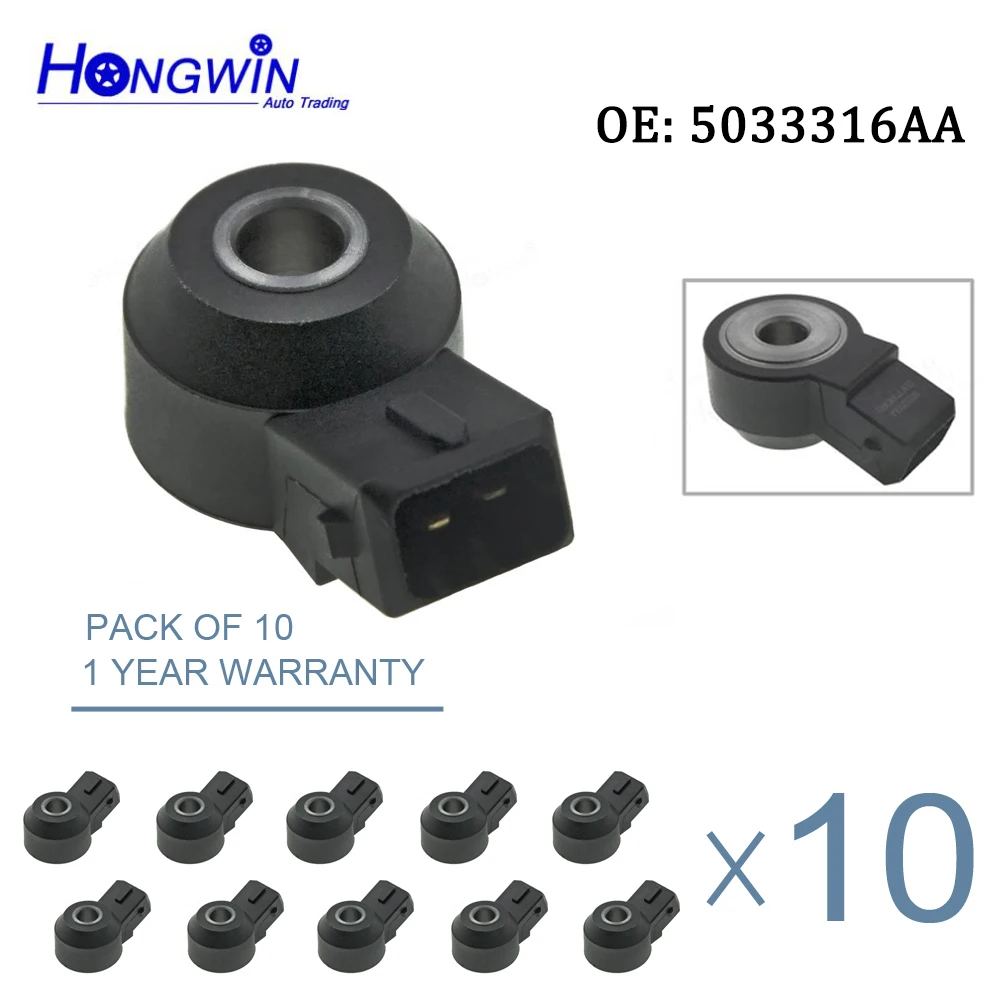 Детонационный датчик 10P для Chrysler Dodge Caravan Durango Neon Stratus Jeep Grand Cherokee 5033316AA 5033316AB 56028563AA |