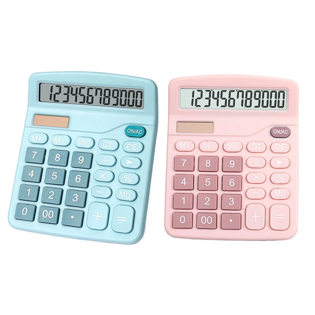 

Brand New Cute Macaron Large Female Fashion Creative Solar Calculator Suitable For Students, Accounting Exams