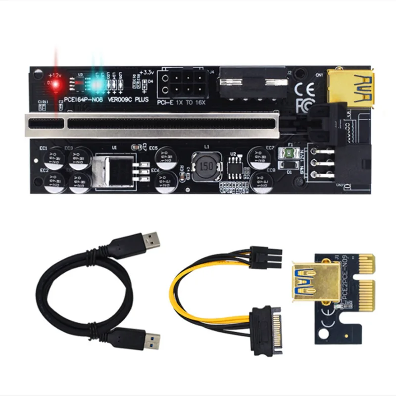 

10Pcs/lot Pci-e 1x to 16x Graphics Card Extension Cable Ver009c Plus Pci-e 1x to 16x Expansion Card