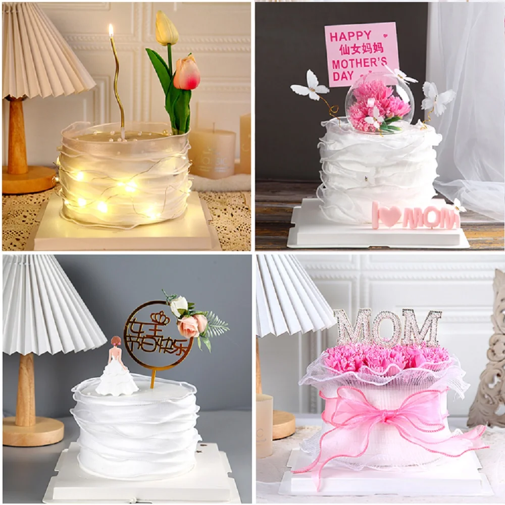 

Tulip Flower Cake Topper Insert Card Mother's Day Wedding Anniversary Happy Birthday Party Dessert Baking Supplies Decoration