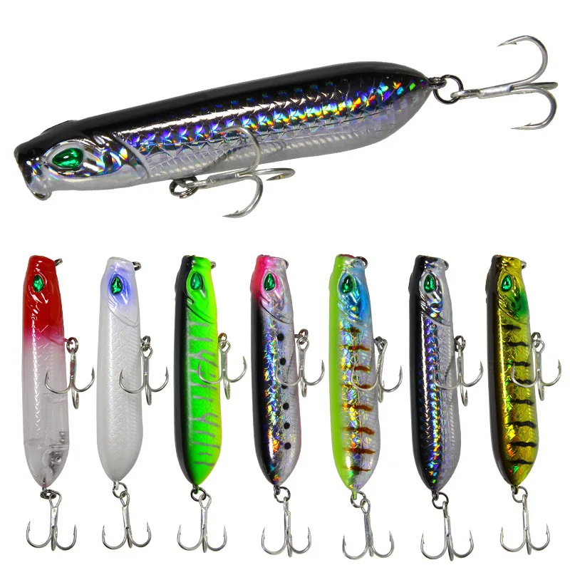 

Topwater Pencil Popper Lures Floating Saltwater Wobbler Hard Stick Baits Handmade Fishing Lure Plug Swimbait Fishing Treble Hook