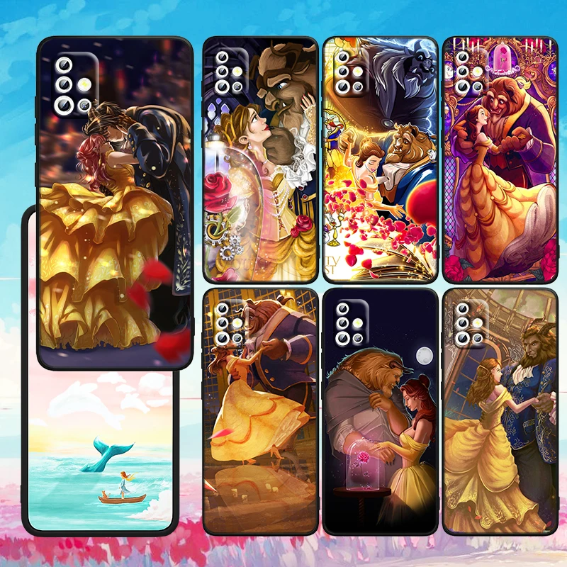 

Disney Beauty And Beast Phone Case For Samsung A73 A72 A71 A53 A52 A51 A42 A33 A32 A23 A22 A21S A13 A04 A03 5G Black Cover