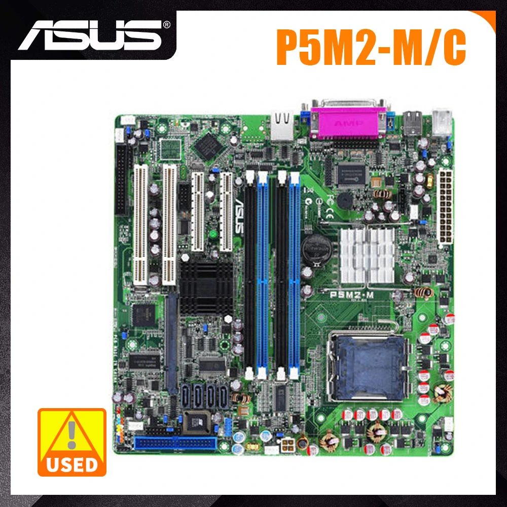 

ASUS P5M2-M/C LGA 775 Intel 3000 Original System Motherboard DDR2 8GB Intel CoreTM 2 Duo Processors PCI-E x8 SATAII Micro ATX