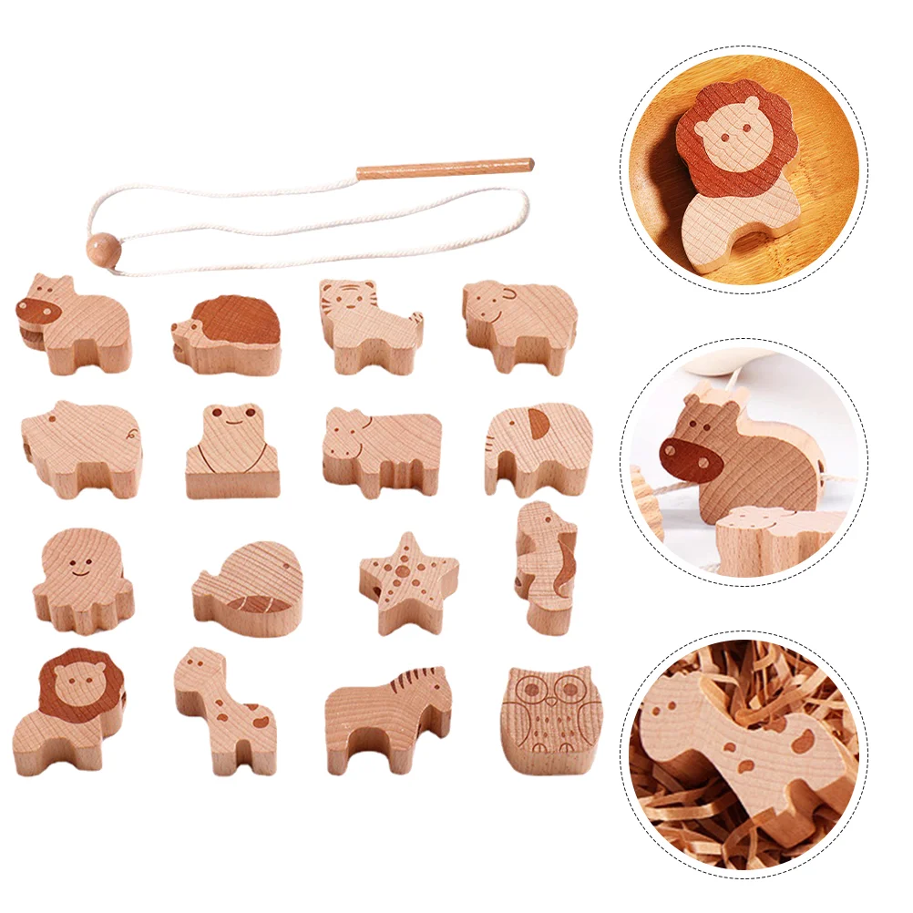 

Threading Toys Lacing Bead Children Rope Early Educational Teaching Kids Wooden Baby Playset