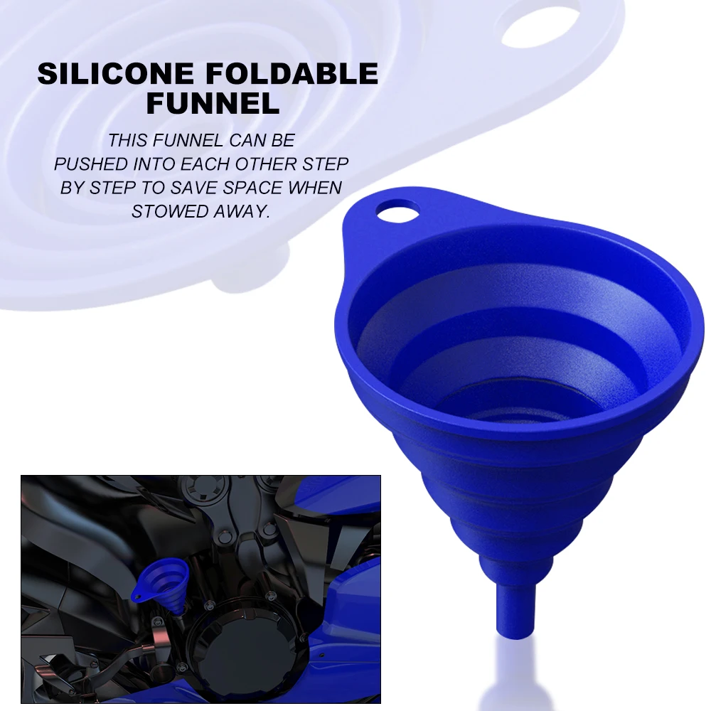 

Универсальная силиконовая воронка для мотоцикла, складной переносной инструмент для KAWASAKI ER5 ER6F ER6N EX250E EX250F EX500R GTR1400 H2 H2R