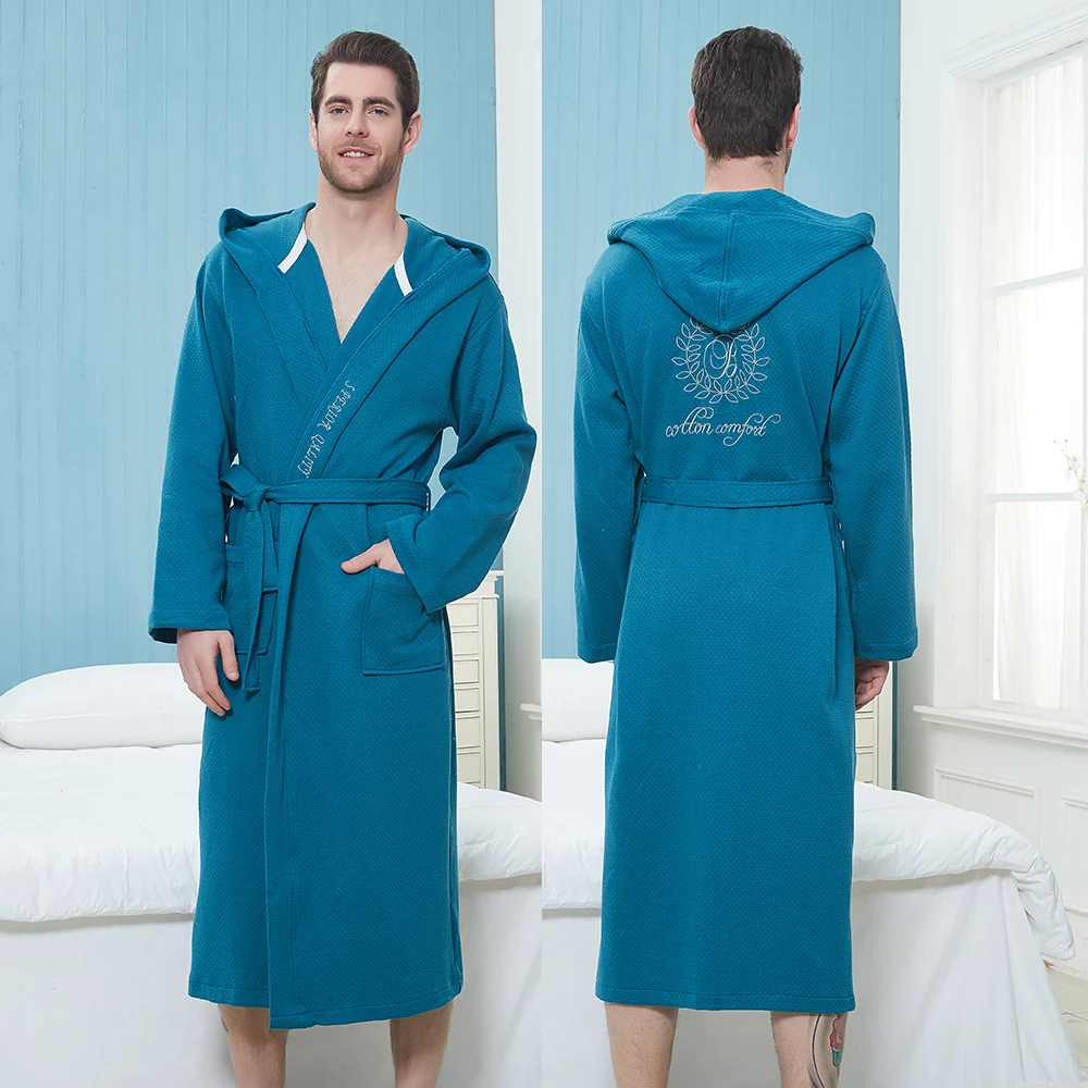 Халат-кимоно мужской зимний плотный длинный халат из хлопка и флиса мягкий