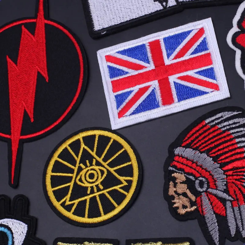 

Lightning Embroidery Patch Clothing Thermoadhesive Patches for Clothes Sewing U.K. Flag Badges for Jacket Diy INDIAN Appliques