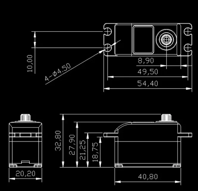 Фото Новый цифровой сервопривод KINGMAX RGD01L, 52 г, 15 кг, 7.4 В, 0.10 с, полностью водонепроницаемый, с металлическими шестернями, низкопрофильный, для дрифт-каров и гоночных моделей. №4