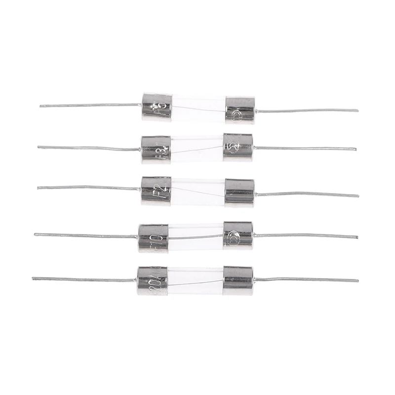 

10pcs 5*20MM Axial Glass Fuse Fast Blow 250V With Lead Wire The Fuse Tube