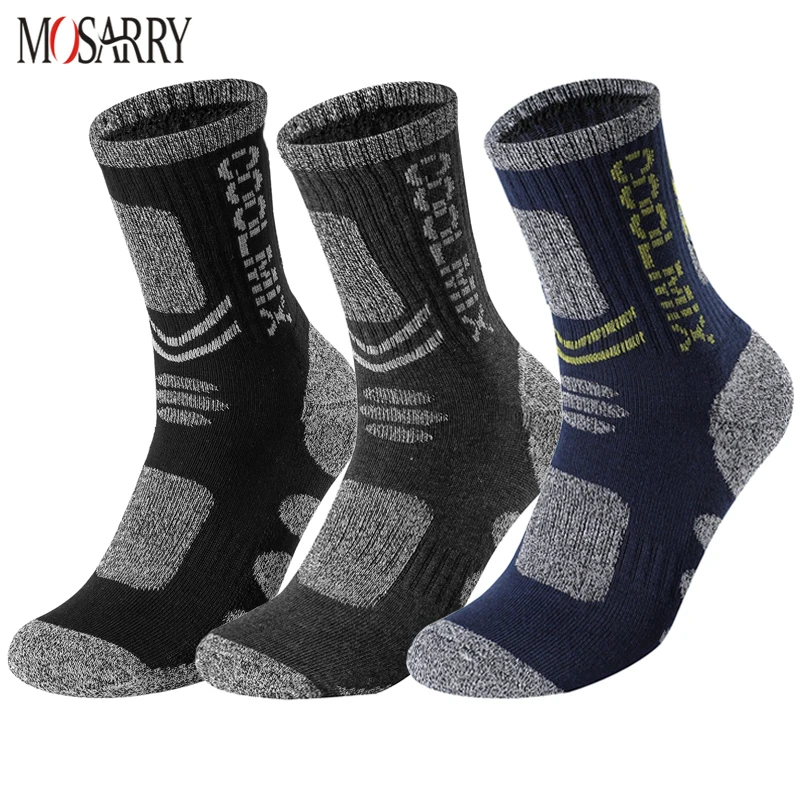 3 Pairs/Set Autumn Professional Outdoor Sport Cycling Socks Men Basketball Football Soccer Running Trekking Socks Winter