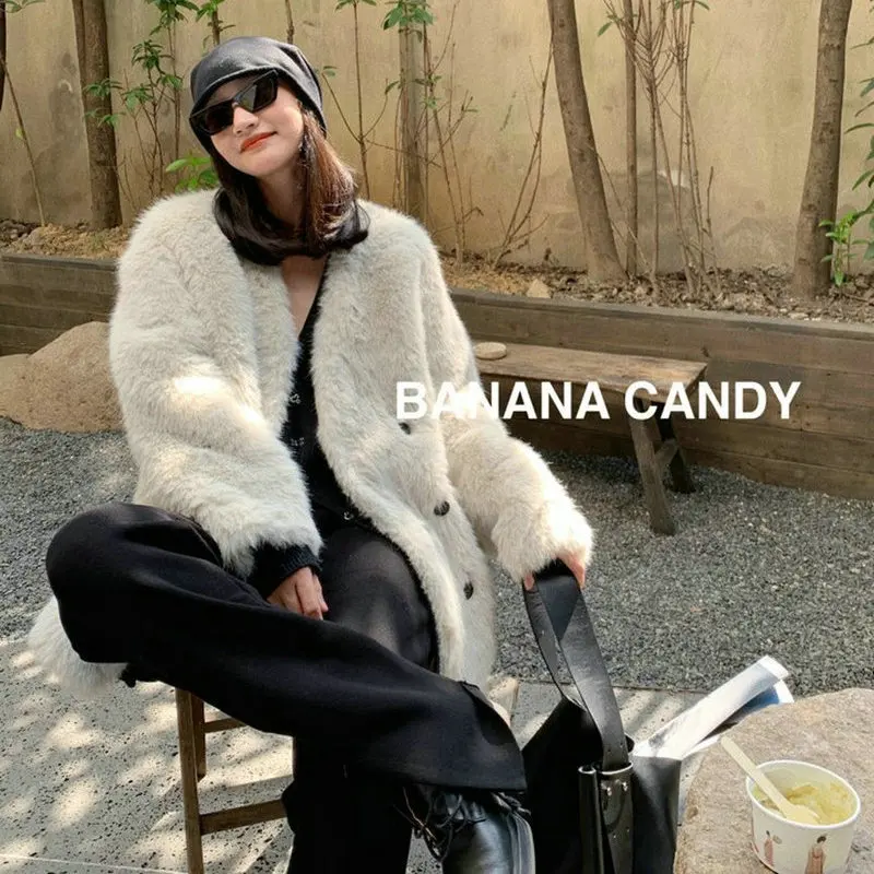 Winter woolen coat casual loose coat for women