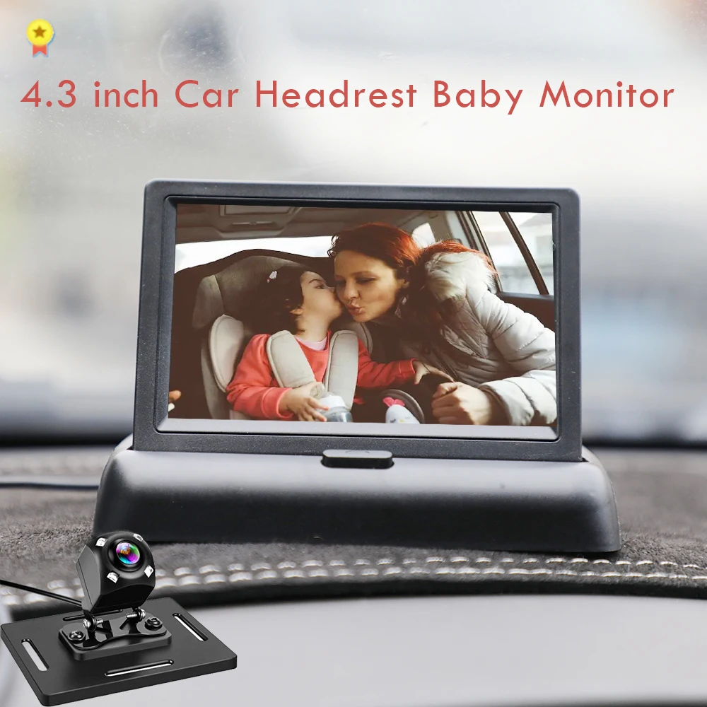 

4.3'' Car Baby Monitoring Video Folding Screen Mirror Rear Facing Seat Baby For Viewing Infant Reversing Camera Monitor