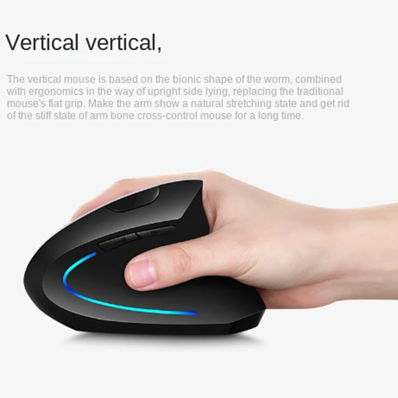 

Мышь Вертикальная беспроводная эргономичная офисная, 2,4 ГГц, 1 шт.