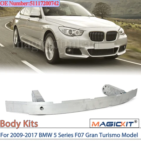 Усилитель переднего бампера MAGICKIT BMW для BMW 5 серии 2009-2017 годов F07 Gran Turismo, модель, серебристый