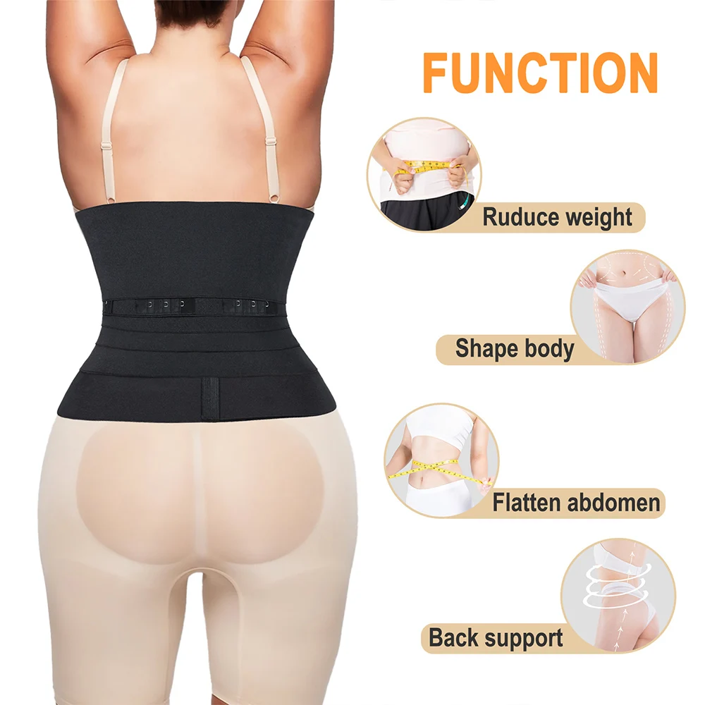 Atbuty Bandage Wrap Belt Workout Slimming Tummy Reduce Belly Stomach Girdle Hook & Eye Snatched Me Up Waist Trainer Sweat Shaper