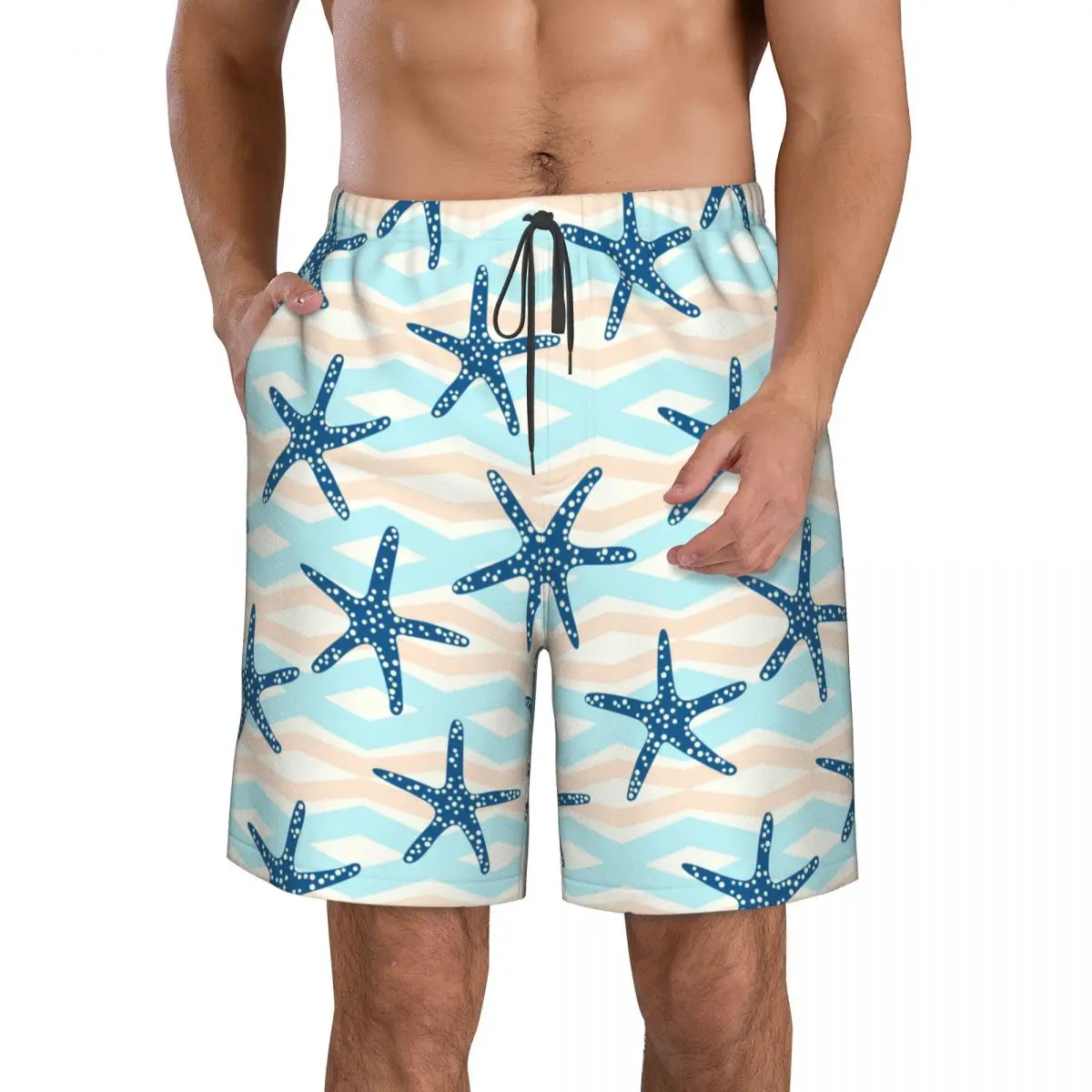 

Мужская одежда для плавания, плавки, пляжные шорты, купальные костюмы, мужские спортивные шорты для бега и серфинга, морская звезда, быстросохнущие