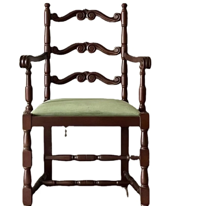 

Винтажный обеденный стул ZC из массива дерева, высококачественный стул для ресторана, дома, балкона, для отдыха