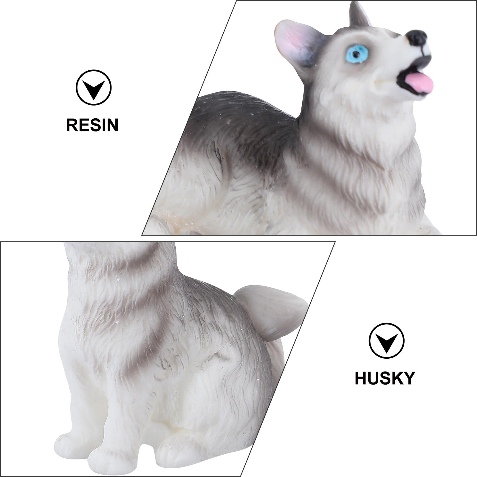 4 шт. украшения хаски уличное украшение мини-фигурки собаки из смолы модель