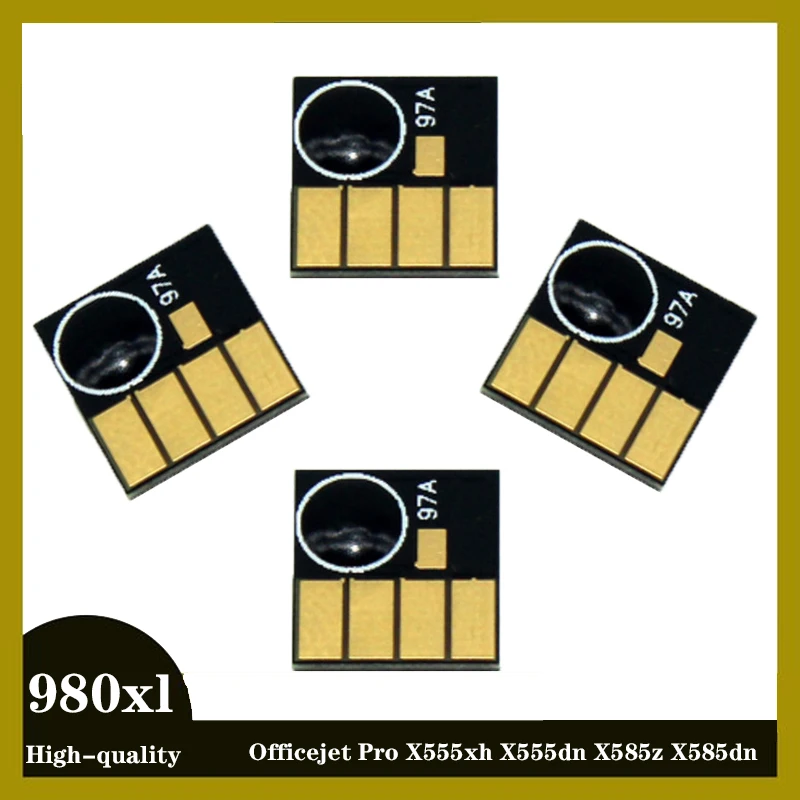 

4PCS for HP980 HP980XL Ink Cartridg Chip for HP 980 Officejet Pro X555xh X555dn X585z X585dn X585f 980 980xl Printer