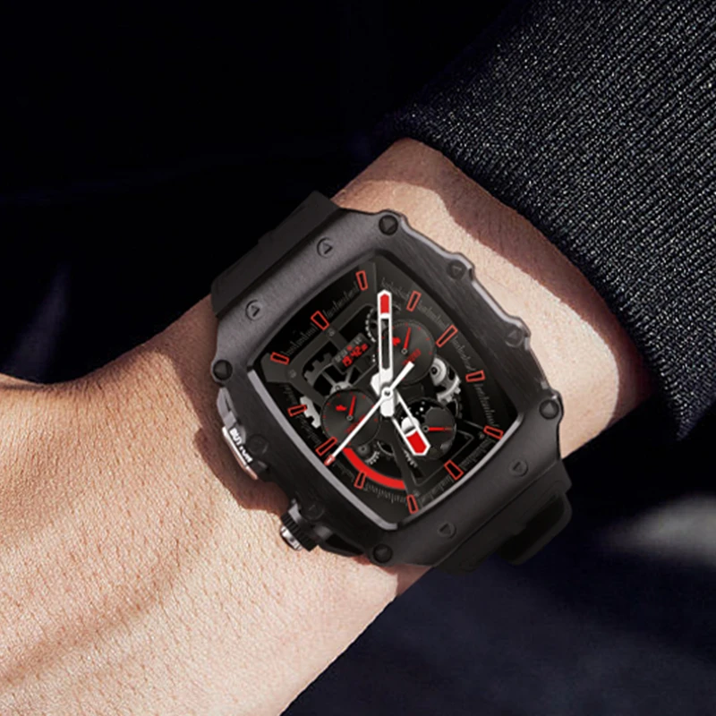 Modification Kit Stainless Steel Case for Apple Watch 8 7 6 5 SE 4 Rubber Strap for Iwatch Series 45mm 44mm Sport Diy Mod Kit