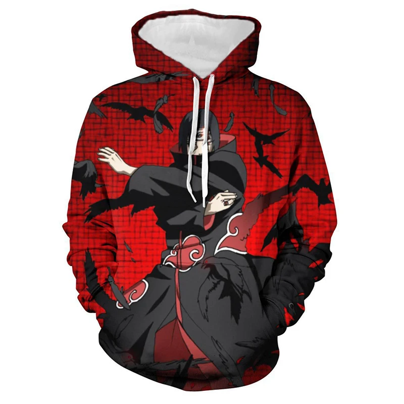 

2023 Japan Anime 3D Naruto Pain Printed Hoodie Red Cloud Hoodies Cartoon Sweatshirt Personalized Jacket Cosplay Streetwear Tops