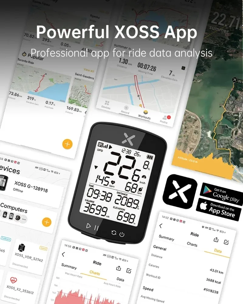 Велокомпьютер XOSS G + G2 plus 2 GPS поколение беспроводной спидометр трекер одометр