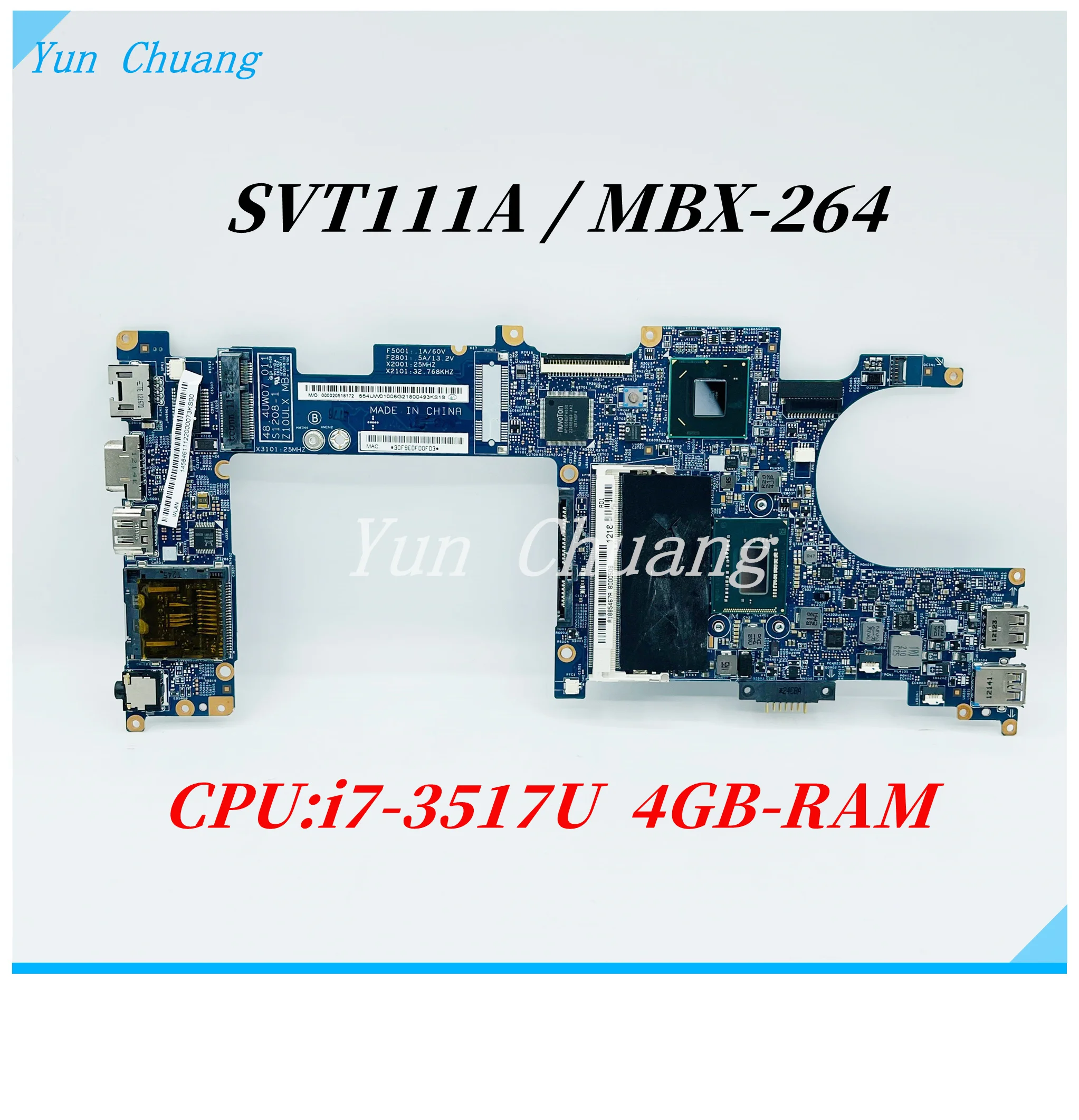 Материнская плата для ноутбука SONY VAIO SVT111A SVT111A11W 48.4UW07.001 системная с процессором