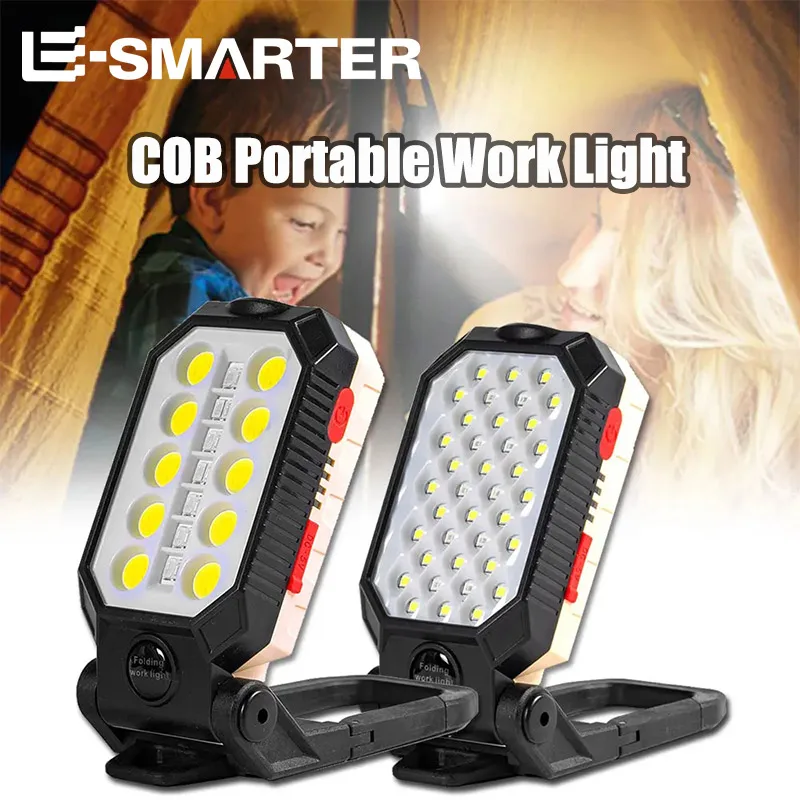ESMARTER COB Portable Work Light USB Rechargeable Emergency Repair Light Mobile Light Source Flashlight