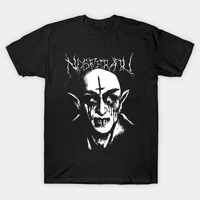 2019 round neck t shirt mens summer mens short t shirt black metal nosferatu t shirt