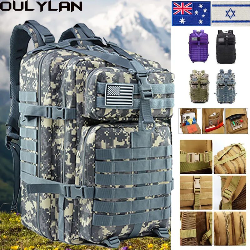 

OULYLAN Tactical Backpack 50L/30L Hiking Backpacks 3P Softback Outdoor Waterproof Rucksack Trekking Fishing Army Military Bags