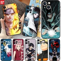 anime naruto sasuke cartoon for apple iphone 13 12 11 pro max mini xs max x xr 6 7 8 plus 5s se 2020 soft coque black phone case
