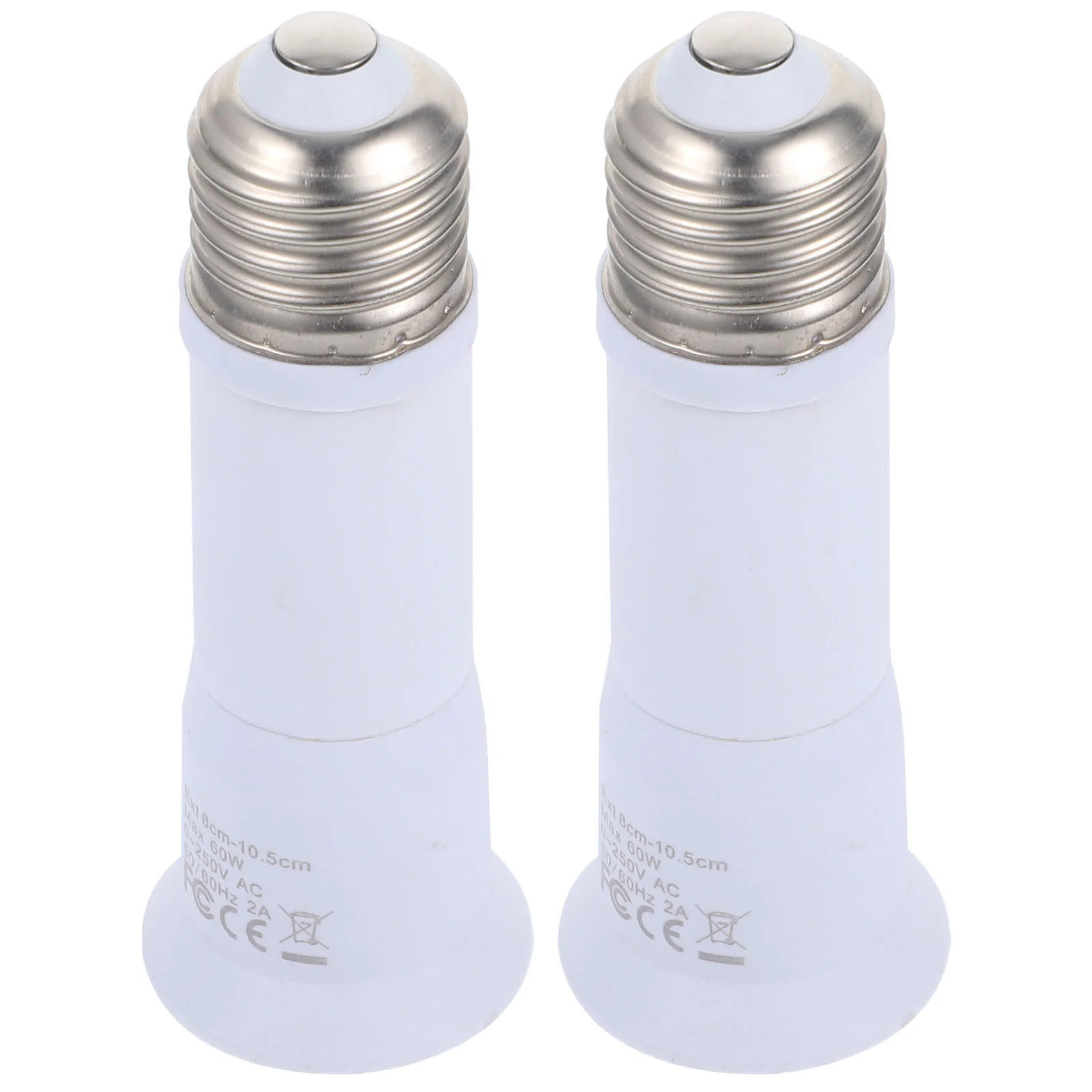 

2 Pcs Screw Light Base Bulb Extender Socket Edison Extension E27 Metal Plug Outlet
