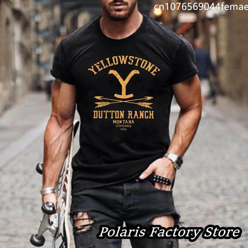 

Yellowstone T Shirt Man Dutton Ranch National Park Clothes Cowboy