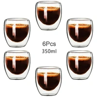 80 450ml double wall glass cup transparent handmade heat resistant tea drink cups beer cup centigrade espresso coffee cup