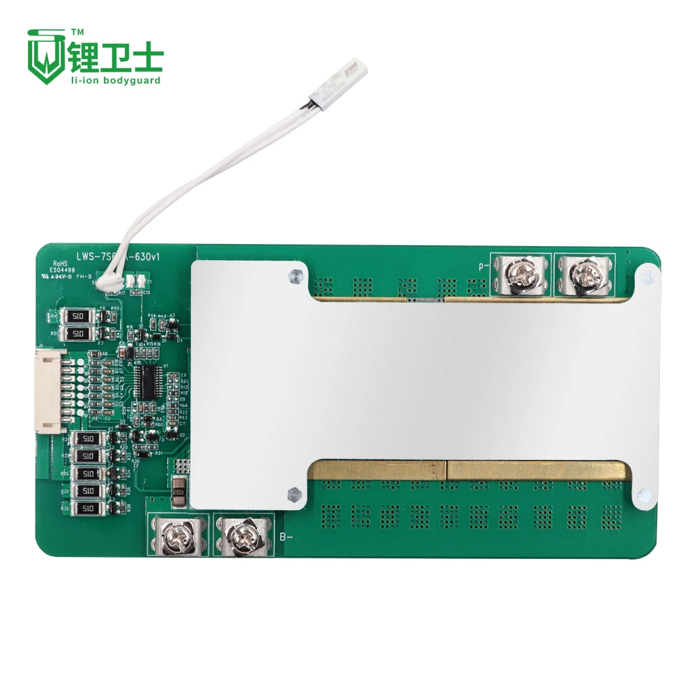 Сбалансированная плата LWS 7S 60A 24V Li-Ion LiFePO4 BMS с переключателем температуры 75C/90C для