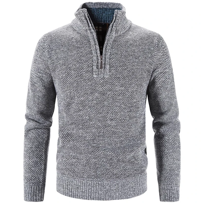 

TPJB Winter Men's Fleece Thicker Sweater Half Zipper Turtleneck Warm Pullover Quality Male Slim Knitted Wool Sweaters for Spring